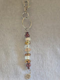 S2-11 Brown and White Beaded Keychain