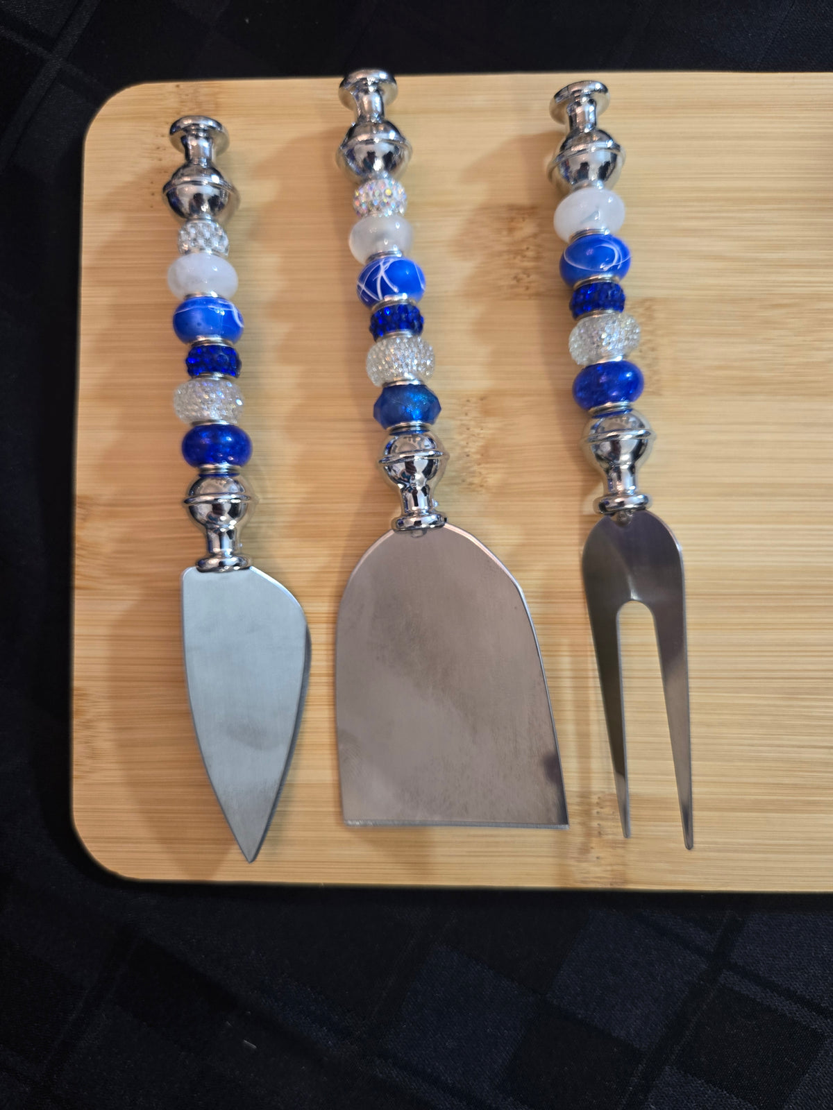 Set4 Hanukkah Beaded Cheese Knives